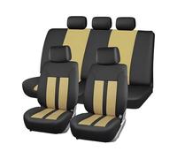 BIKKJBK Fundas Asientos Coche para la mayoría de los Coches, SUV, Camiones, tamaño Universal, Fundas de Asiento Beige, Accesorios d