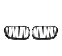 BIKKJBK Parachoques Antiniebla Grille Parrilla De Coche Parrilla Delantera Brillante 2 Líneas Doble Listón para X5 E70 2007-2013 para X6 E71 E72 2008-2014 Accesorios De Coche Rejilla Malla
