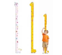 BIKPRST 2 Piezas Tabla de Estatura para Niños, Desigual con Diseño de Jirafa Amarilla y Unicornio Rosa, Gráficos de Crecimiento para Pared, Medidor de Altura Infantil