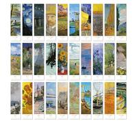 BIKPRST 30 Postales,Postales Artísticas,Incluye 10 piezas que brillan en la oscuridad,Tarjetas Postales Con Pinturas Famosas,Postales Con Paisajes,Postales Para Amigos Y Compañeros De Clase, Van Gogh