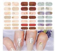 BIKPRST 4 Pegatinas Nail Art De,Gel Semicurado De Pegatinas Color Sólido Gel Semi,Uñas Cubierta Completa Corazón Hojas Calcomanías Etiqueta Engomada Uñas Autoadhesivas Para Arte De