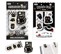 BIKPRST 5 Gatitos Marcapáginas Magnéticos,Marcadores De Libros Magneticos Para Amantes De Los Libros,Marcadores Magnéticos De Pintura Artística,Marcapáginas Clip De Página,Para Estudiantes, Profesores