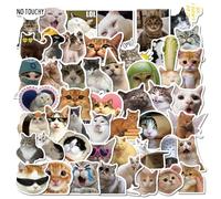 BIKPRST 50 Pegatinas Gatos, Pegatinas Divertidas y Adhesivas Impermeables, Anti-Rayaduras y Sin Residuo, para Decorar Cuadernos, Regalos y Manualidades Infantiles