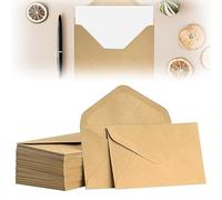 BIKPRST 50 Sobres Marrones Din B6, Sin Ventana, Sobres De Papel De Estraza Vintage, Con Adhesivo Húmedo, Para Bodas, Tarjetas De Felicitación, Invitaciones