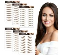 BIKPRST 6 Diseños 58 Pares Pegatinas de Cejas Tatuaje Tatoo, 3D Cejas Postizas Naturales y Simuladas, Impermeables y Resistentes, Fáciles de Aplicar para Maquillaje Rápido, Retoques y Principiantes
