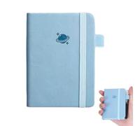 BIKPRST Blocs De Notas A7,Pequeño Cuaderno Con Cierre De Goma, Soporte Para Bolígrafos, Mini Bolsillos, Con 200 Páginas Para Escuela, Trabajo(Azul)