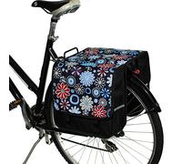 BikyBag Classic lforjas Dobles para Bicicleta 26L, Resistentes al Agua, Estilo Fashion y Colores Vivos, para Portaequipajes Trasero (Margaritas)