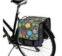 BikyBag Classic CL - Alforjas Dobles para Bicicleta 26L, Resistentes al Agua, Estilo Fashion y Colores Vivos, para Portaequipajes Trasero (Margarita Gris)