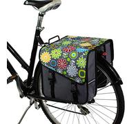 BikyBag Classic CS - Alforjas Dobles para Bicicleta 26L, Resistentes al Agua, Estilo Fashion y Colores Vivos, para Portaequipajes Trasero (Margarita Gris)
