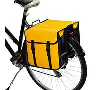BikyBag Classic CW - Alforjas Dobles Impermeables para Bicicleta 26L (2x13L), Lona, Base Reforzada, Bandas Reflectantes, para Portaequipajes Trasero (Amarillo)
