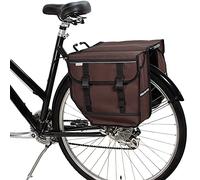 BikyBag Model M - Alforjas Dobles para Bicicleta 26L, Impermeables y Resistentes, para Portaequipajes Trasero (Marrón)