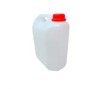 Bilake Garrafa PVC de 5l para Descarga desagüe Aire Acondicionado con asa | Bidón plástico Color Blanco y tapón Rojo 27x21x13 cm