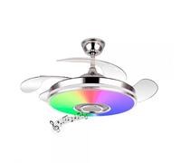 Bilake Lámpara Ventilador de Techo DC Cromo RGB Bluetooth Altavoz NOTO 72W 6117 LM 3000-4000-6000 K