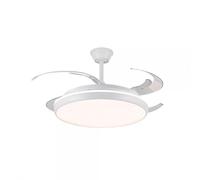 Bilake Ventilador de Techo con luz 80W 9.000Lm retráctil Grande 60 cm plafón 120 cm aspas desplegadas | Lampara Ventilador Charly XL