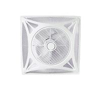 Bilake Ventilador de Techo Cuadrado, Especial Techo Panel Desmontable, empotrable Panel 60x60, Blanco, Mando y Rejilla giratoria.