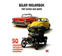 Bilar Målarbok för Vuxna och Barn: 50 Fantastiska Bilder av Klassiska och Moderna Bilar med Svarta Sidor emellan för Enkel Färgläggning