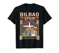 Bilbao España Bandera Museo Vintage Viajes Arte Camiseta