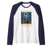 Bilbao, España Eclipse Solar Total 2026 Camiseta Manga Raglan
