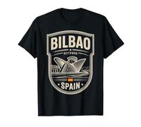 Bilbao España - Emblema de Viaje con Emblema Crema Camiseta