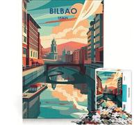 Bilbao Spain Rompecabezas de 1000 Piezas | Para divertirse en familia Ayuda a ejercitar el cerebro Un gran regalo para los amantes de los videojuegos 52x38cm