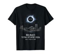 Bilbao Total Eclipse España Agosto 12 2026 Camiseta gráfica económica, Hombre, Negro, XL