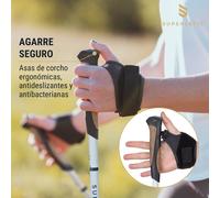 Bilbao TX Essential Bastones de marcha nórdica 10 % carbono 100-130 cm Asas de corcho KLARFIT