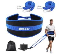 Bilbear Cinturón de tracción de trineo, cinturón de entrenamiento ajustable, cinturón para tirar, cinturón de tracción de peso para tirar de neumáticos, sentadillas, entrenamiento de fuerza de los