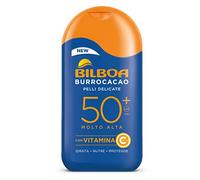 Bilboa, Burrokakao Leche Solar SPF 50+, Protección Solar Extra Alta para la Piel Sensible Fórmula con Vitamina C, Hidratante, Nutritiva y Protección, Libre de Alcohol, Dermatológicamente testada, 200