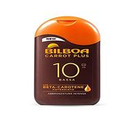 Bilboa, Leche solar Carrot Plus SPF 10, bronceador corporal, fórmula con betacaroteno para un bronceado intenso y duradero, resistente al agua, dermatológicamente probado, 200 ml