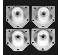BildeeMait 4 soportes de montaje de patas en ángulo para mesas y sillas, placas de fijación de hierro galvanizado blanco con tornillos, se adapta a patas de madera de 30 40 mm, 70 x 67 x 1,2 mm