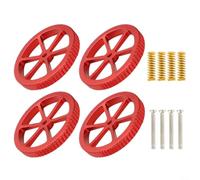 BildeeMait 4 tuercas de nivelación de metal con tornillos y resortes para impresora Ender 3, kit de ajuste de cama caliente de aleación de aluminio, rojo y amarillo