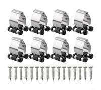 BildeeMait 8 clips de metal para taco de billar montado en la pared, soporte para taco de billar, hardware de almacenamiento, sala de juegos, bar, plata, 38 x 25 x 27 mm (plata)