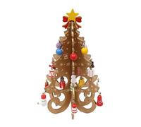 BildeeMait Adorno de madera para árbol de Navidad, mini tablero de fibra, decoración para colgar en casa, fiesta, 19 cm, color amarillo