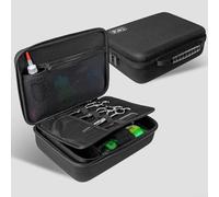 BildeeMait Bolsa de almacenamiento de herramientas de pelo EVA, negro, 28 x 20 x 10 cm, funda protectora de viaje con múltiples compartimentos para tijeras y peines