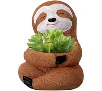 BildeeMait Bonito soporte para plantas suculentas y plantas de aire, resina en maceta con agujero de drenaje, 12,5 x 8,5 cm, decoración de escritorio para el hogar y la oficina