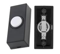 BildeeMait Botón de timbre negro con cable, montaje en pared de plástico ABS, sistema de timbre cableado, fiable para interruptor de repuesto, 5,5 x 2,4 cm