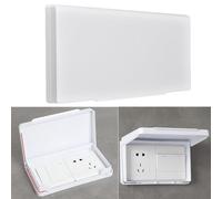 BildeeMait Caja de enchufe de plástico ABS de 3 bandas, cubierta impermeable para interruptor, 86 tipos de toma de corriente para protección en baño, patio, color negro