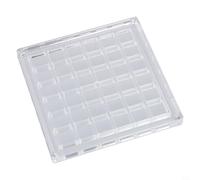 BildeeMait Caja expositora de conchas marinas de acrílico transparente con 36 compartimentos, contenedor de almacenamiento transparente para conchas, cuentas de cristal y gemas de diamante