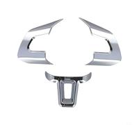 BildeeMait Calcomanía de lentejuelas para volante de ABS cromado plateado para Golf MK5 MK6, cubierta de decoración interior fácil de instalar (3 piezas)