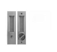 BildeeMait Cierre deslizante de doble cara para cerradura de puerta, pestillo de gancho de aleación de zinc con llave de privacidad, diseño vintage, granero, patio, baño, latón satinado