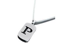 BildeeMait Collar de letra para mujer, chapado en plata de ley, colgante de acero de titanio para mujer, cadena delicada ajustable de 41 a 50 cm, Letter of I, Robar, Sin piedra preciosa