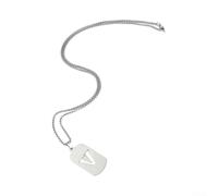 BildeeMait Collares con inicial para mujer con colgante de letra de acero de titanio con aspecto de plata de ley, cadena delicada ajustable de 41 a 50 cm, Letters of S, Robar, Sin piedra preciosa