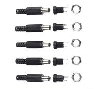 BildeeMait Conector de alimentación CC de 5,5 x 2,1 mm macho hembra, juego de enchufe de montaje roscado para cámara de seguridad, tira LED, kit de suministro de 12 V