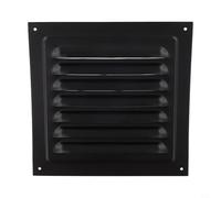 BildeeMait Cubierta de rejilla de ventilación de pared exterior de aleación de aluminio cuadrada salida de aire hogar comercial cocina baño negro 200 x 200 mm (165 x 165 mm)