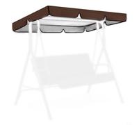 BildeeMait Cubierta impermeable 420D para columpio de 195 x 125 cm, para techo de repuesto con volante de 15 cm, juego de columpios de jardín de 3 plazas (marrón)
