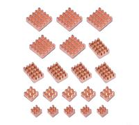 BildeeMait Disipadores de calor de cobre puro para Raspberry Pi 4B, kit de enfriador de CPU con almohadillas térmicas, refrigeración pasiva silenciosa para un mejor rendimiento, acabado de latón