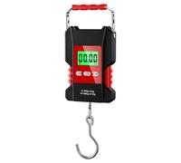 BildeeMait Equipaje digital colgante de 50 kg para báscula con pantalla LCD retroiluminada, ABS + para acero inoxidable, cinta de cm, para rojo y negro