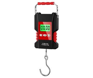 BildeeMait Equipaje digital colgante de 50 kg para báscula con pantalla LCD retroiluminada, ABS + para acero inoxidable, cinta de cm, para rojo y negro