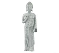 BildeeMait Estatua de Buda de resina de piedra arenisca con efecto zen para decoración exterior e interior, diseño de pie, 3,5 x 5,5 x 18 cm (B)