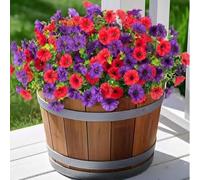 BildeeMait Flores artificiales de eucalipto y gloria matutina - 10 racimos florales de seda para decoración del hogar y jardín, rosa para rojo y morado para grande para rojo